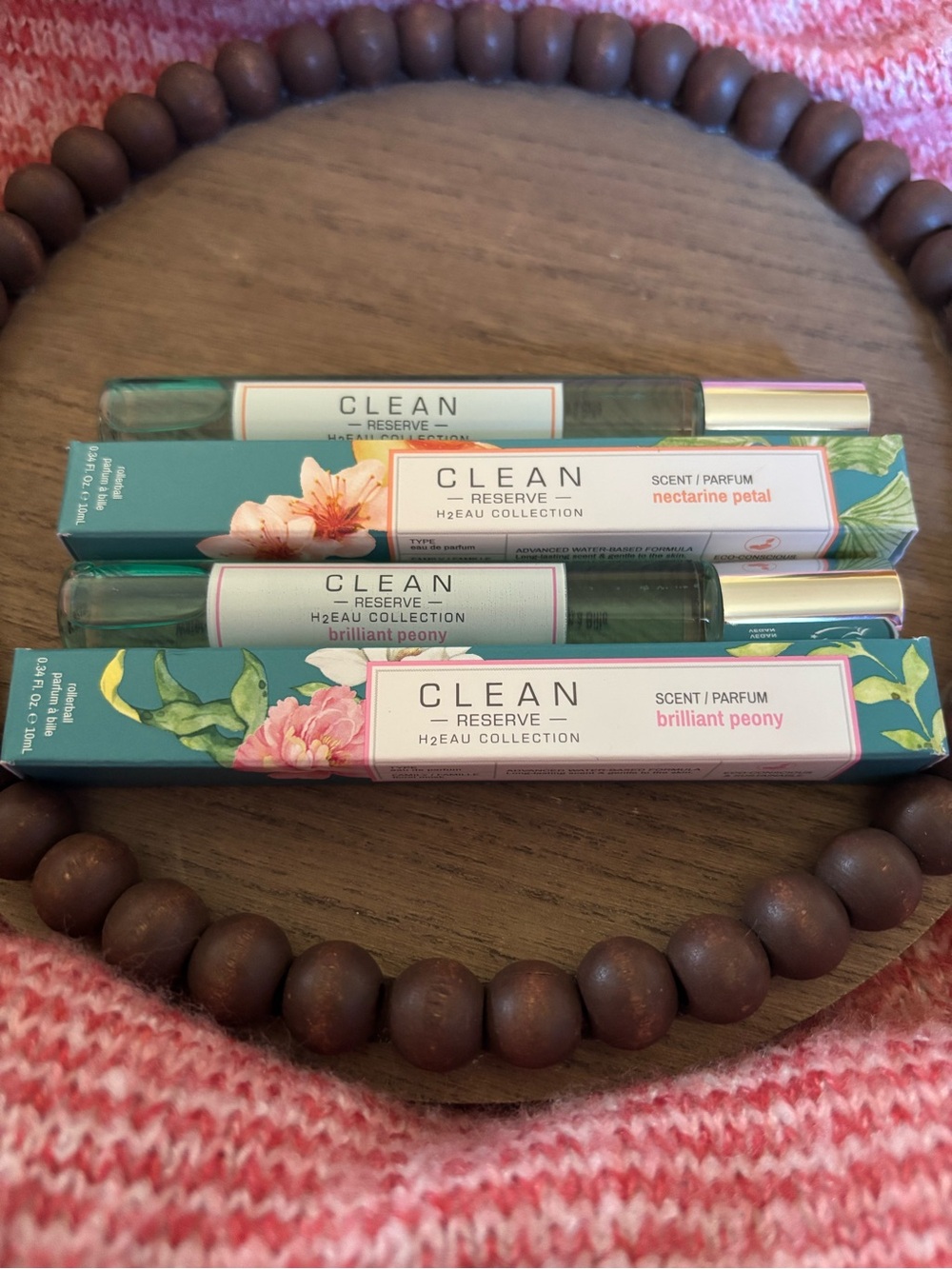 H2EAU Collection Rollerball Perfume - Brilliant Peony & Nectarine Petal (Green)